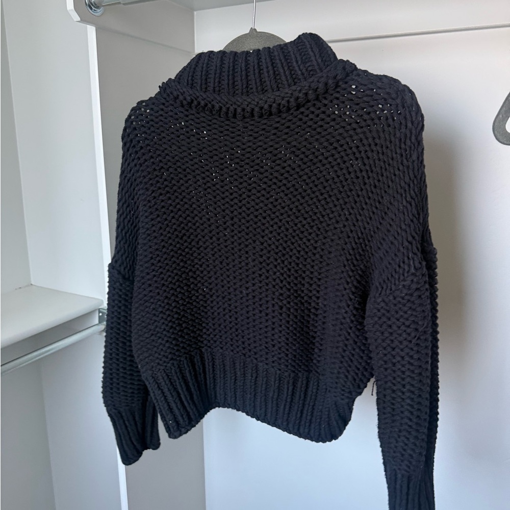 Free People Black Cowl Neck Sweater